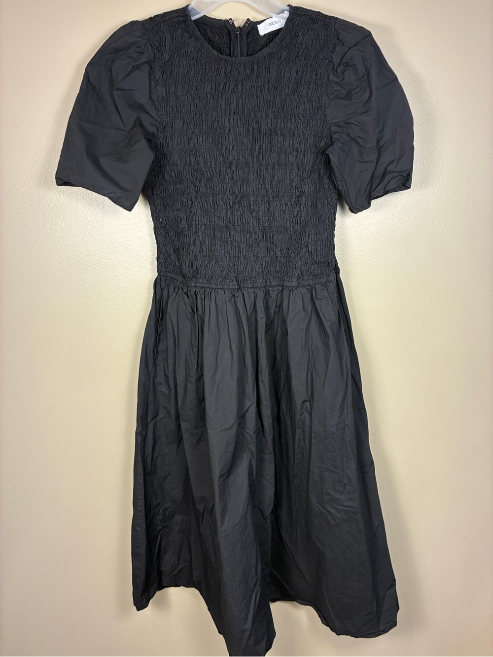 Greylin Smocked Cotton Poplin Midi Dress